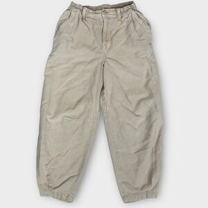 Aerie Barrel Leg Pants Tan Beige Womens XS‎ Stretch Waist